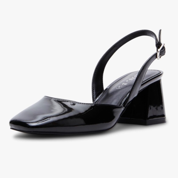 Madden Girl Novvaa Black Patent Leather Slingbacks with Block Heel 6.5 - Picture 4 of 4